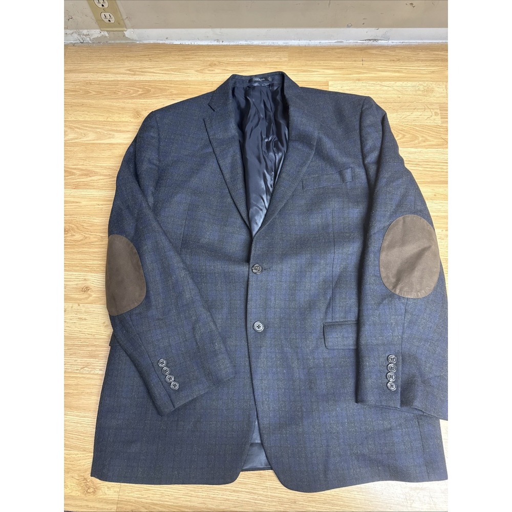 Lauren Ralph Lauren Men's Plaid Blazer Sport Coat Elbow Patches 46 Long